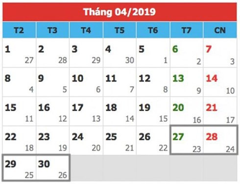 Chi tiết lịch nghỉ lễ các ngày trong năm 2019: Nghỉ Tết Nguyên đán 9 ngày-2