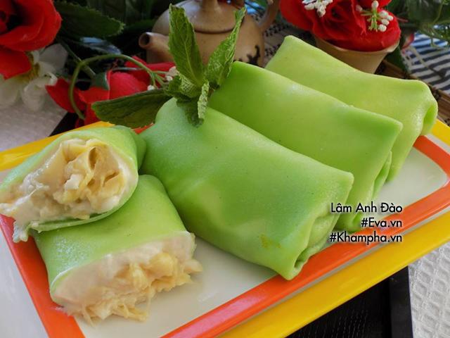 Cách làm bánh crepe sầu riêng lá dứa tuyệt ngon, ăn buổi nào cũng thích-1