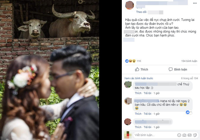 Bức ảnh cưới đầy những chiếc sừng của người thợ ảnh thâm nho”, chụp cô dâu mà nhìn vào chỉ thấy trâu-1