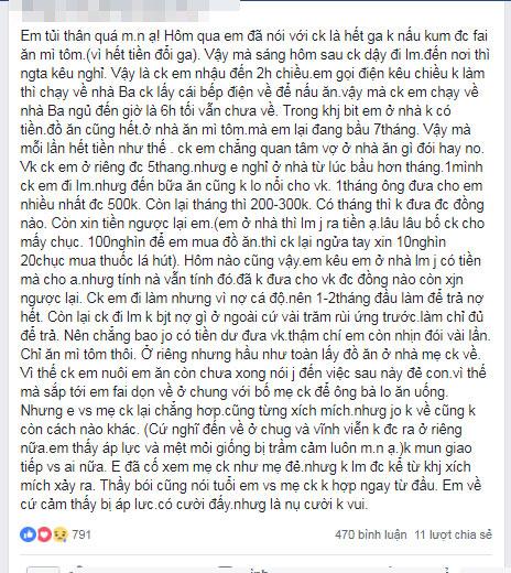 Than thở chồng chỉ đưa 500 nghìn/tháng, vợ bầu bị dân mạng ném đá vì lý do không ngờ-1