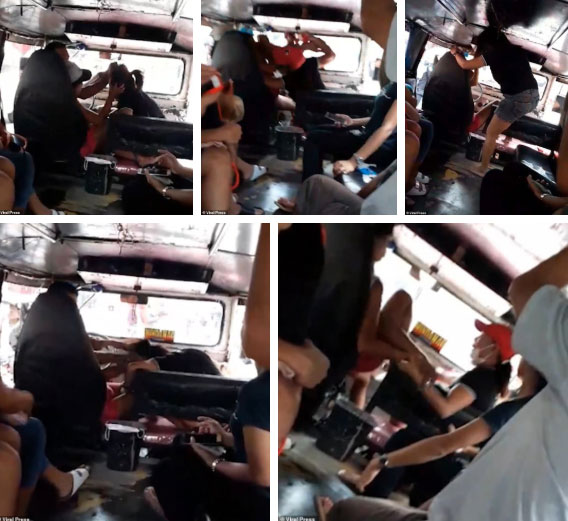 Màn đánh ghen gây thót tim: Chồng để bồ ngồi lên đùi trong lúc lái xe buýt, vợ lên đánh thì bị tấn công ngược-2