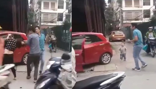 Chồng lôi vợ từ ô tô ra đấm đá dã man trên phố Hà Nội: Người tình của vợ cố thủ trong xe?-2