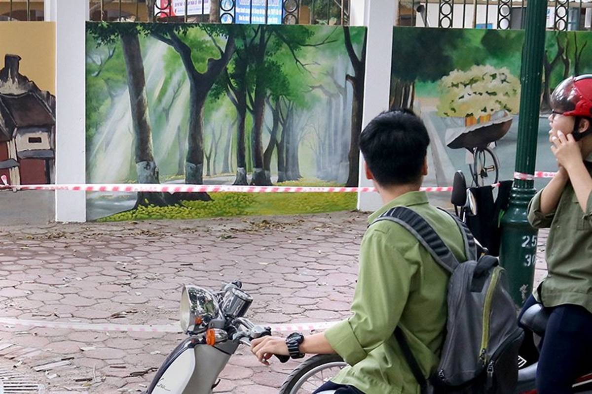 Bất ngờ với tường bao nhà trường thu hút check in-7