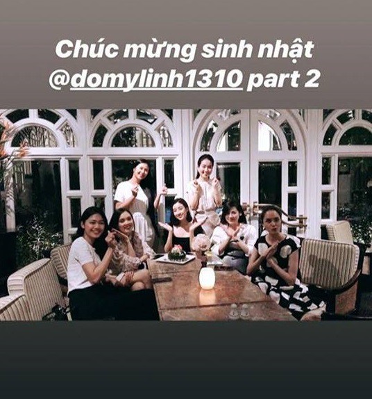 Á hậu Tú Anh lại là tâm điểm trong tiệc sinh nhật của Đỗ Mỹ Linh vì ngoại hình tăng cân thấy rõ-3