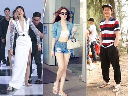 Diện dép tông Lào rẻ tiền nhưng Thanh Hằng - Hoài Linh - Ngọc Trinh vẫn cứ là ngời ngời khí chất