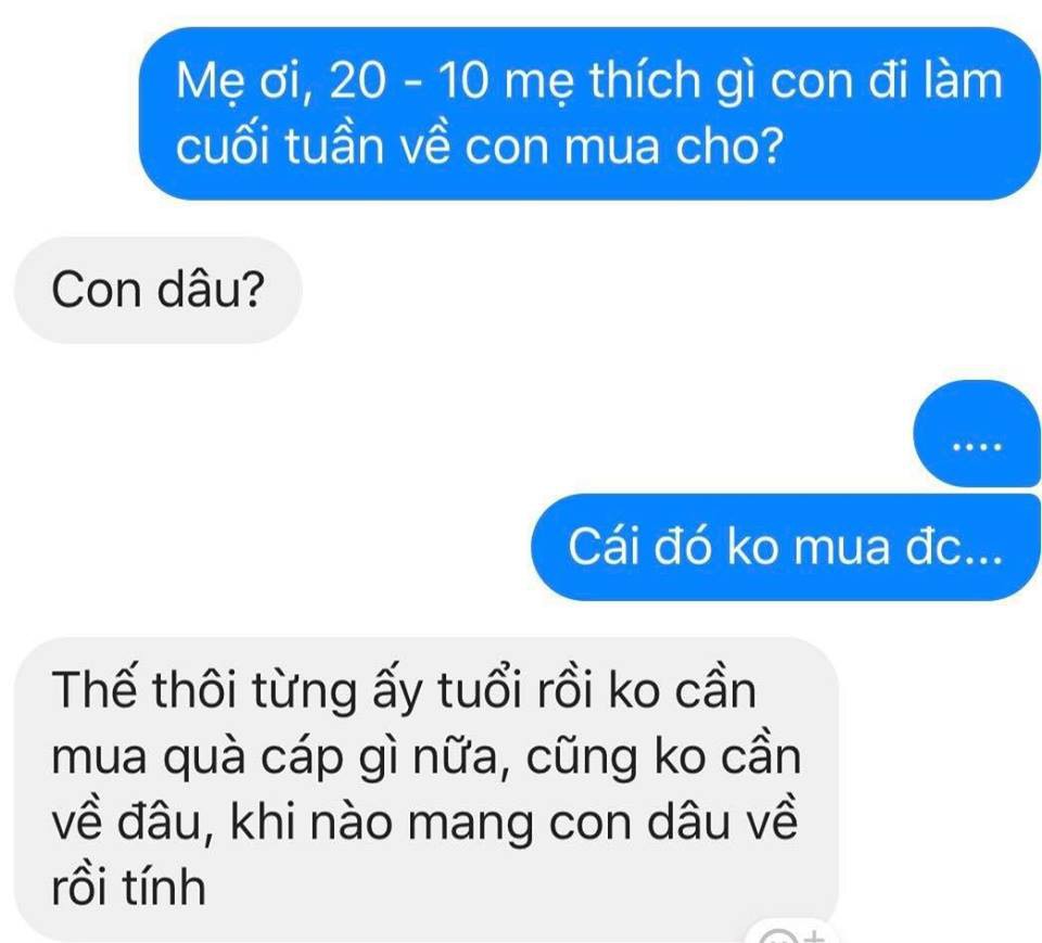 Hí hửng hỏi mẹ thích gì để tặng quà 20/10, chàng trai đành chịu thua vì nhận được vẻn vẹn 2 chữ đầy ám ảnh-2