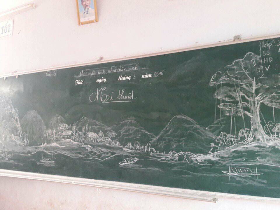 Tròn mắt với những bức tranh do thầy giáo vẽ nên bằng phấn-10