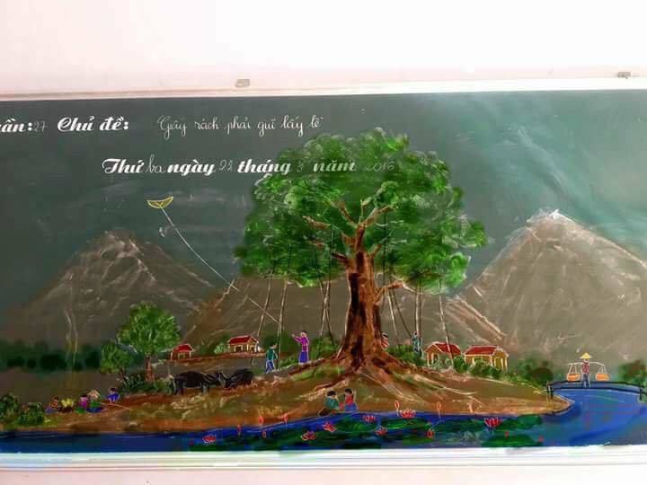 Tròn mắt với những bức tranh do thầy giáo vẽ nên bằng phấn-8