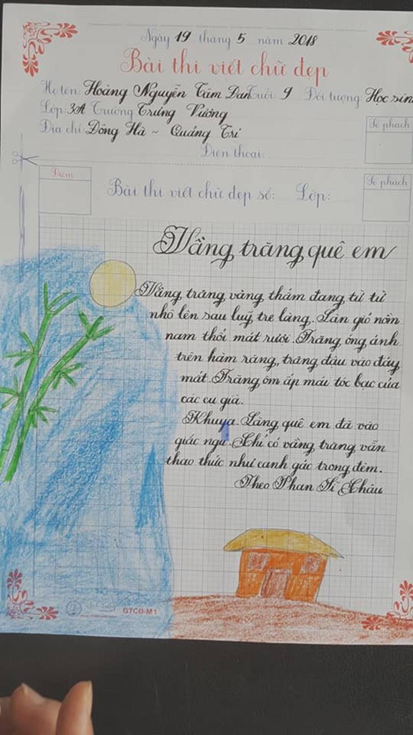 Thầy nào trò nấy, học sinh của 18 cô giáo viết đẹp gây sốt hôm qua cũng có nét chữ không máy in nào sánh bằng-10