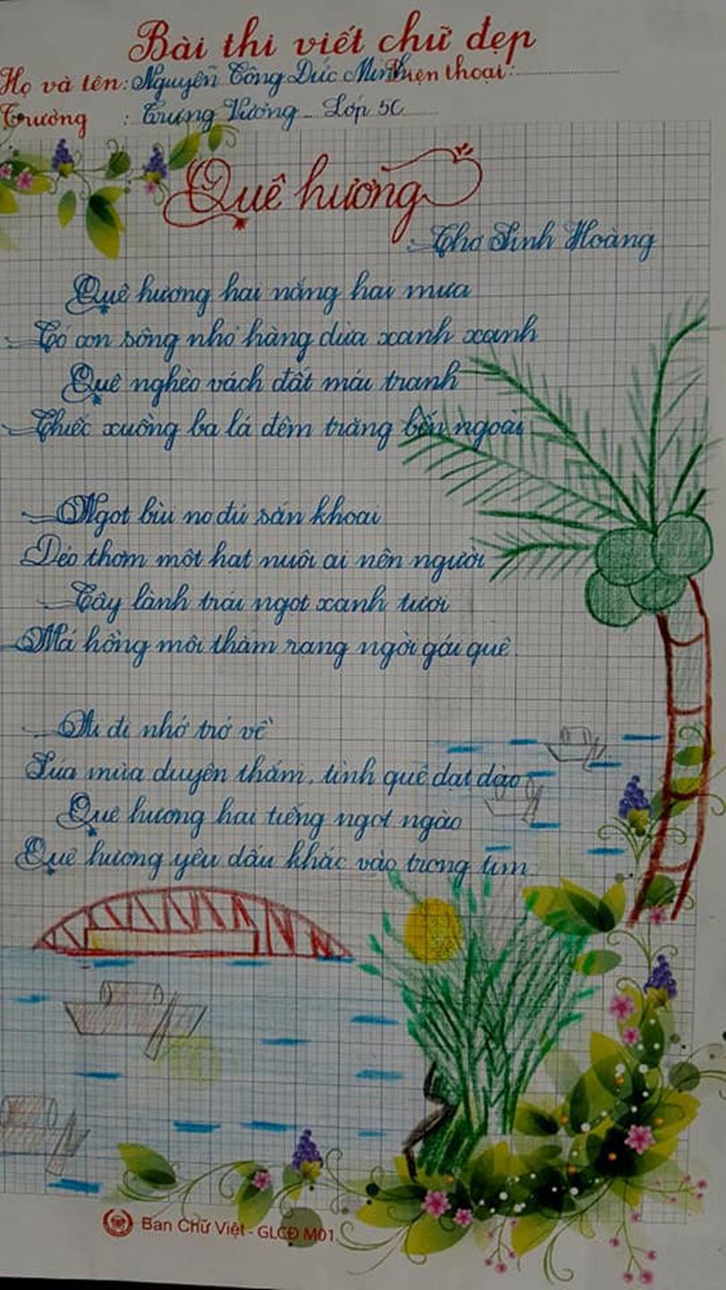 Thầy nào trò nấy, học sinh của 18 cô giáo viết đẹp gây sốt hôm qua cũng có nét chữ không máy in nào sánh bằng-15
