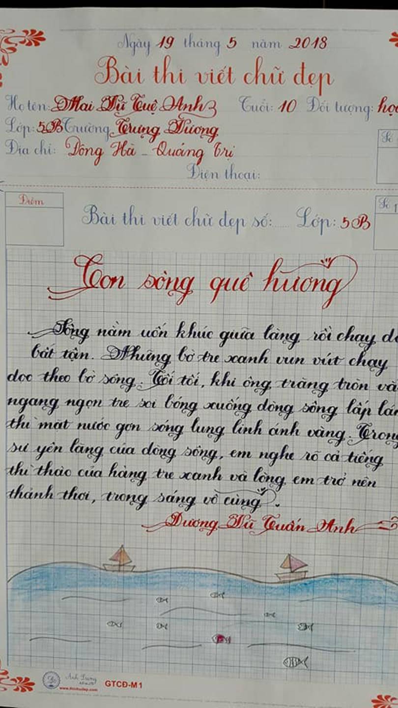 Thầy nào trò nấy, học sinh của 18 cô giáo viết đẹp gây sốt hôm qua cũng có nét chữ không máy in nào sánh bằng-9