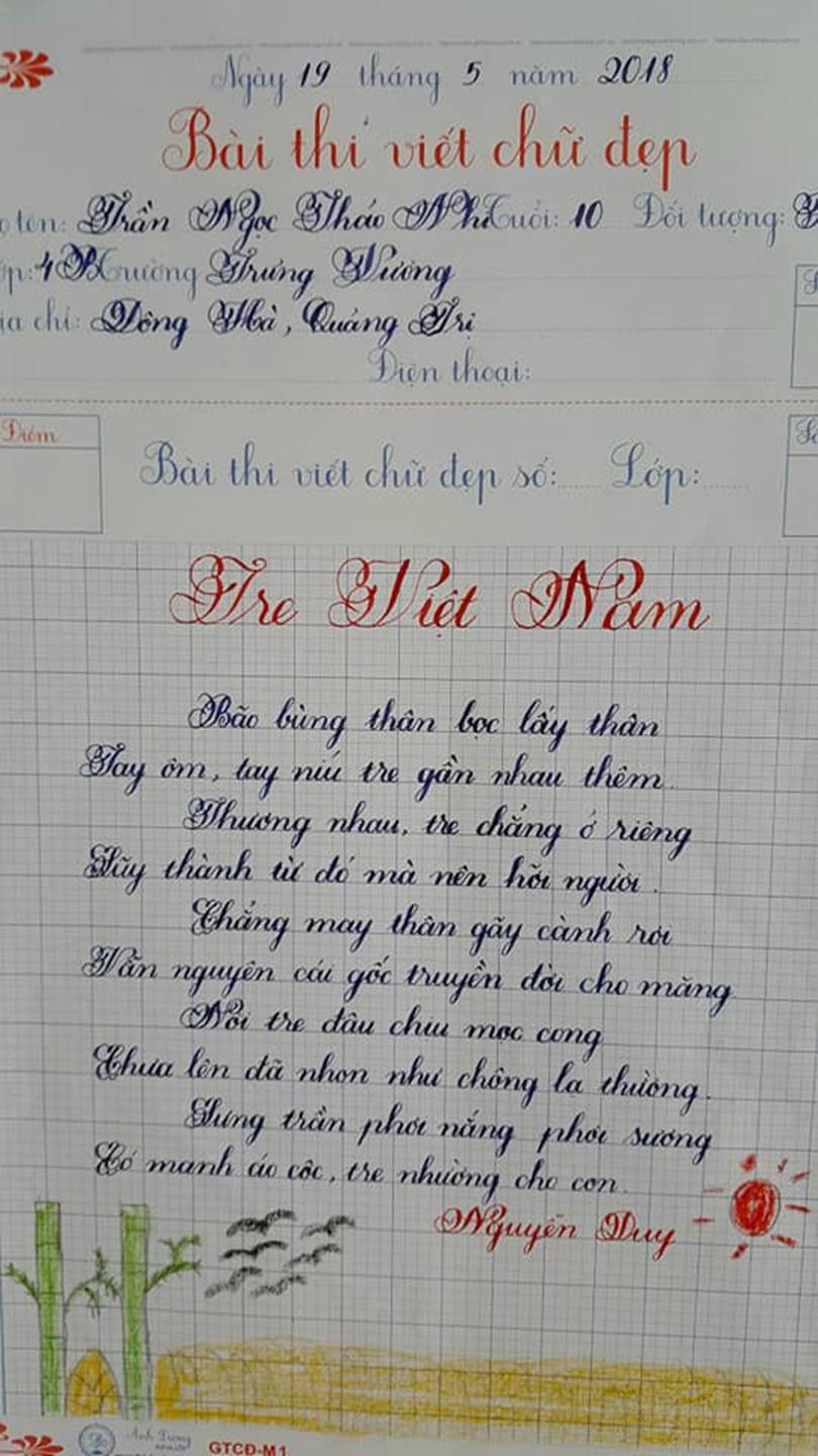 Thầy nào trò nấy, học sinh của 18 cô giáo viết đẹp gây sốt hôm qua cũng có nét chữ không máy in nào sánh bằng-5