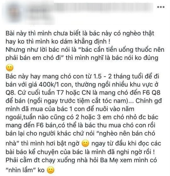Câu chuyện cụ bà bán chó lấy tiền mua thuốc bất ngờ xuất hiện nhiều thông tin trái chiều khiến MXH hoang mang-5