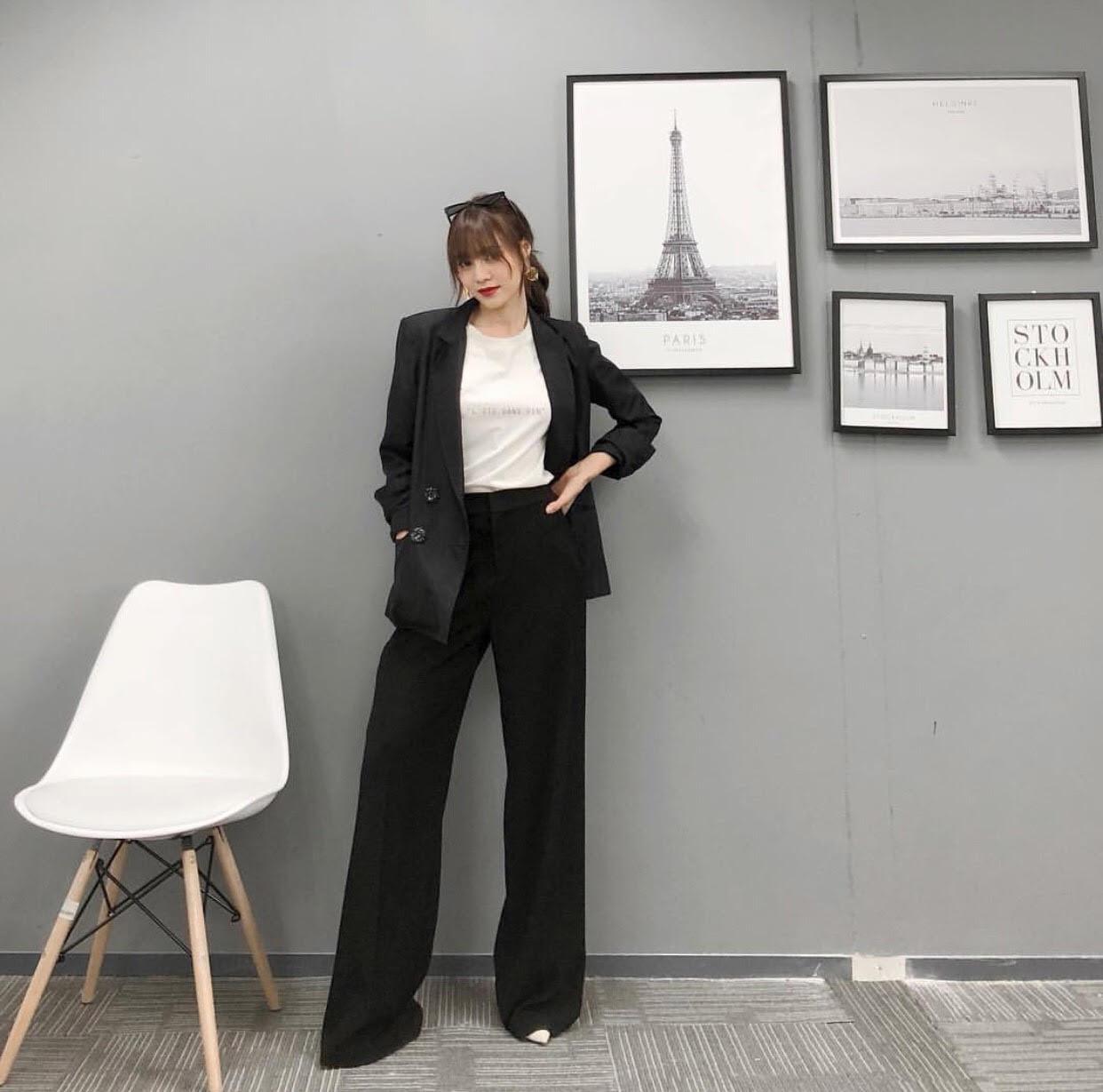 Học Sao Việt mặc nguyên một màu đơn giản vẫn sang, chân vẫn dài miên man-8