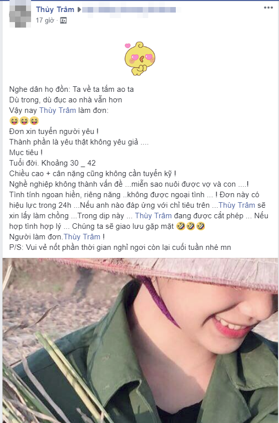 Cô gái xinh đẹp làm đơn tuyển người yêu trong 24 giờ, hứa lấy luôn làm chồng nếu đủ tiêu chuẩn-1