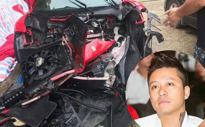 Số phận siêu xe Ferrari 16 tỷ của Tuấn Hưng ra sao sau tai nạn kinh hoàng, đầu xe nát tươm?-1