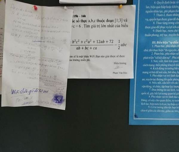 Thầy hiệu trưởng bá đạo đặt pass wifi là đáp án bài toán-2