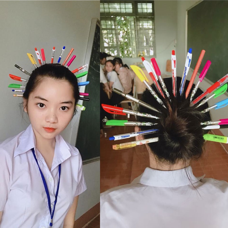 Trào lưu Quý phi bút bi xâm chiếm trường học, bạn đã thử chưa?-3