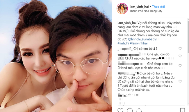 Đăng tấm hình ngọt ngào cùng Linh Chi, Lâm Vinh Hải bất ngờ để lộ bạn gái đang mang thai?-1