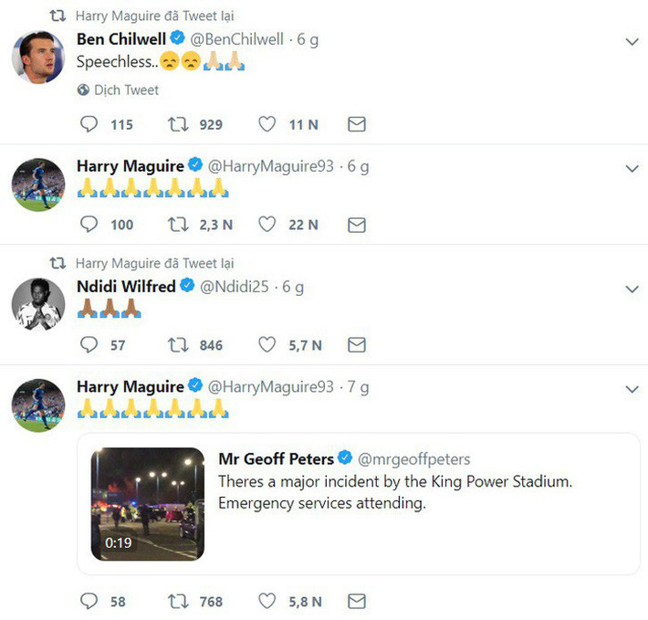 Thế giới bóng đá chia buồn, cầu nguyện Leicester vượt qua thảm kịch rơi máy bay-1