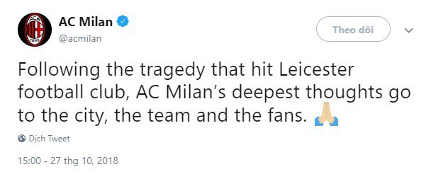 Thế giới bóng đá chia buồn, cầu nguyện Leicester vượt qua thảm kịch rơi máy bay-3