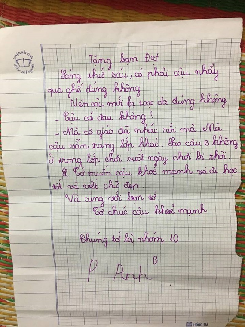 Bị ngã trật chân, cậu bé lớp 4 bất ngờ nhận được xấp thư hỏi thăm từ bạn bè-3