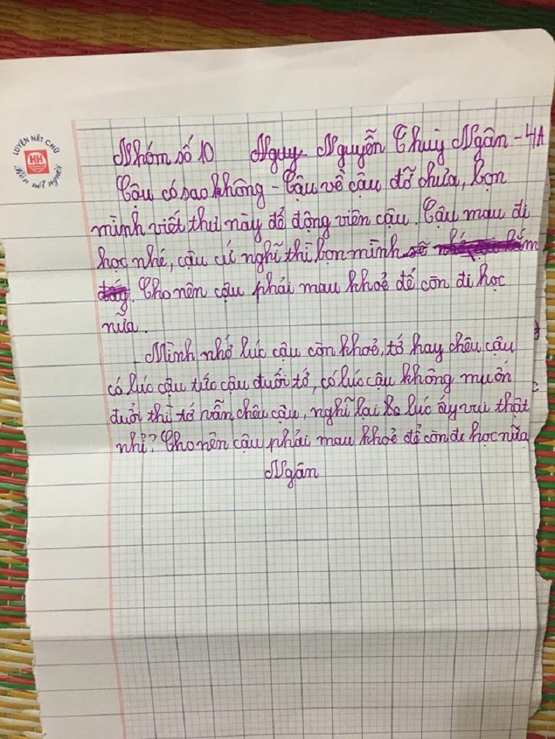 Bị ngã trật chân, cậu bé lớp 4 bất ngờ nhận được xấp thư hỏi thăm từ bạn bè-4