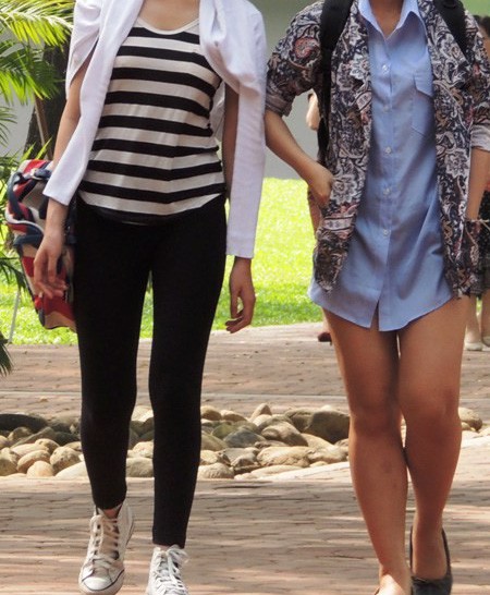 Sinh viên trưng thời trang phản cảm ở giảng đường-1