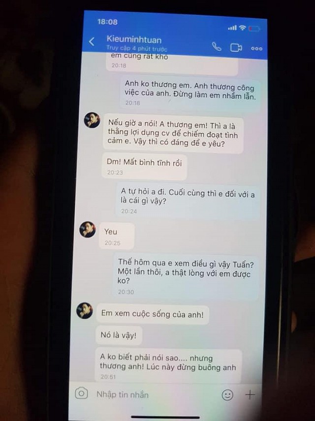 Sốc trước đoạn tin nhắn yêu đương nhạy cảm được cho là của Kiều Minh Tuấn và An Nguy?-2