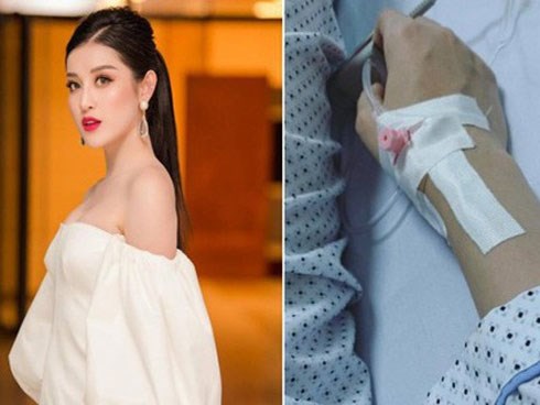 Á hậu Huyền My phải truyền nước do sức khoẻ suy kiệt