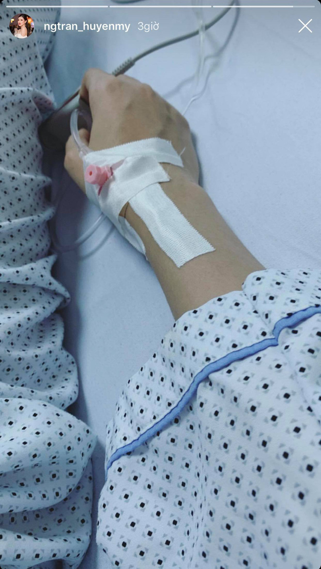 Á hậu Huyền My phải truyền nước do sức khoẻ suy kiệt-1