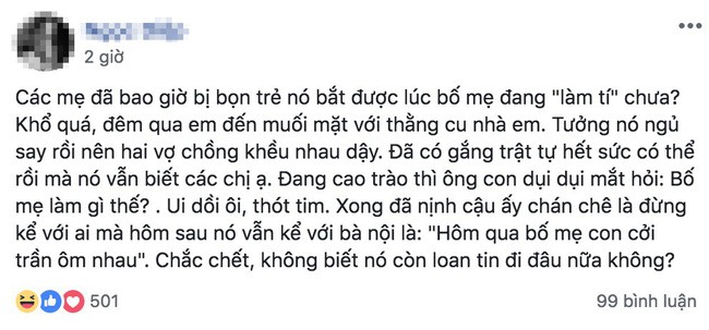 Dở khóc dở cười nghe hội bỉm sữa kể chuyện cho con ngủ chung, đang cao trào con bật dậy quát: Mẹ mặc quần áo vào”-1