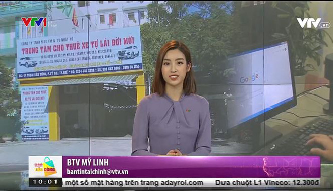 Hình ảnh lần đầu dẫn sóng truyền hình ở VTV24 của Hoa hậu Đỗ Mỹ Linh-2