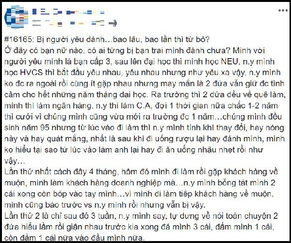 Bạn trai đấm giữa mặt”, cô gái khiến dân mạng bó tay khi hỏi có nên chịu đựng nữa không-1