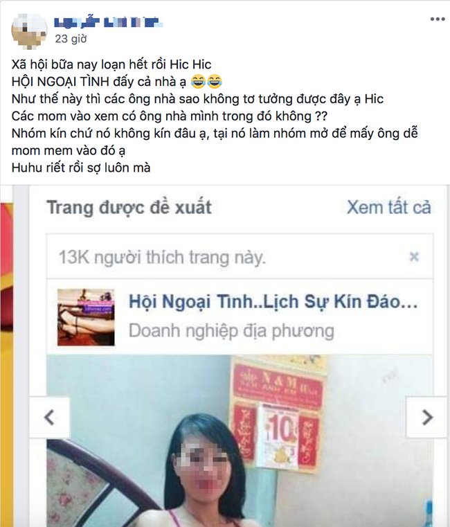 Lướt facebook vợ trẻ sững sờ phát hiện Hội ngoại tình lịch sự, kín đáo hoạt động sôi nổi-1