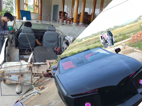 Cận cảnh siêu xe mui trần Lamborghini chờ ngày rước dâu được chế từ xe đồng nát của 9X Hà Tĩnh-19