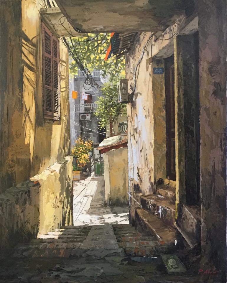 Chùm tranh sơn dầu chủ đề ngõ nhỏ, phố nhỏ đẹp ngỡ ngàng và chân thực không thua gì ảnh chụp-10