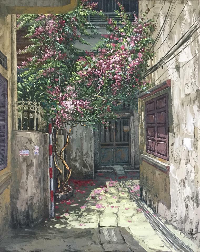 Chùm tranh sơn dầu chủ đề ngõ nhỏ, phố nhỏ đẹp ngỡ ngàng và chân thực không thua gì ảnh chụp-11