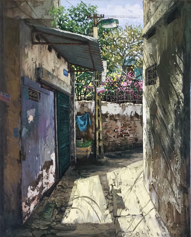 Chùm tranh sơn dầu chủ đề ngõ nhỏ, phố nhỏ đẹp ngỡ ngàng và chân thực không thua gì ảnh chụp-13