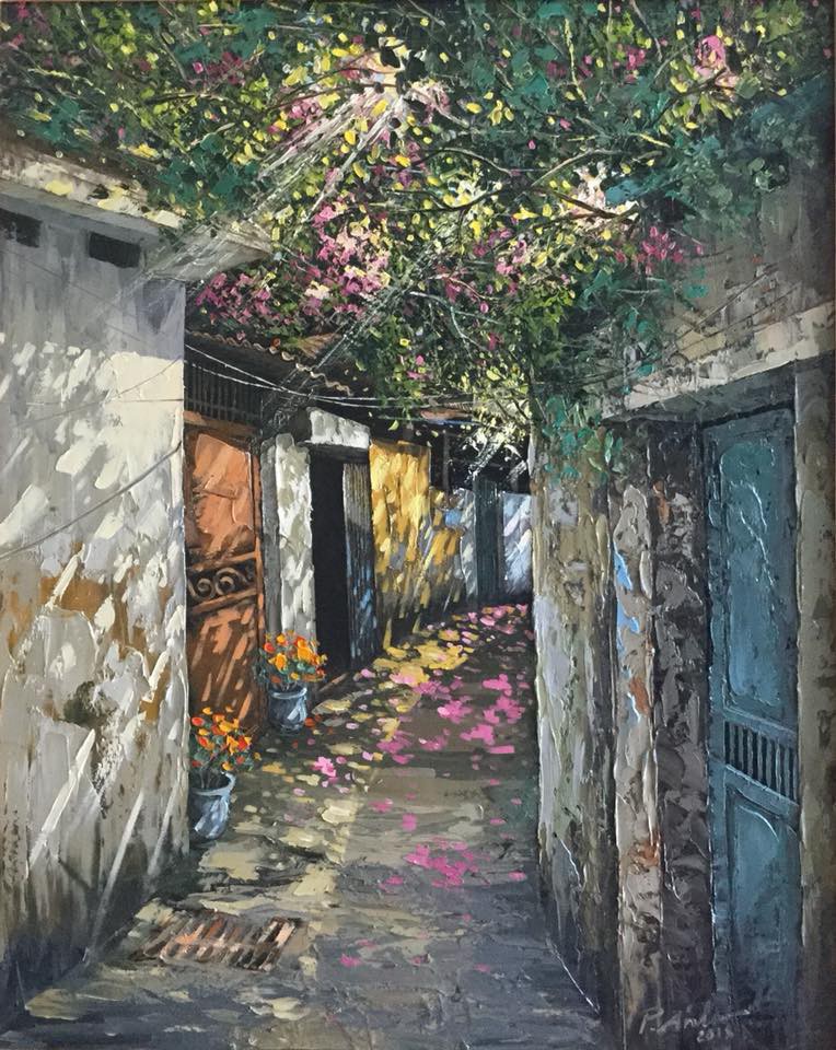 Chùm tranh sơn dầu chủ đề ngõ nhỏ, phố nhỏ đẹp ngỡ ngàng và chân thực không thua gì ảnh chụp-2