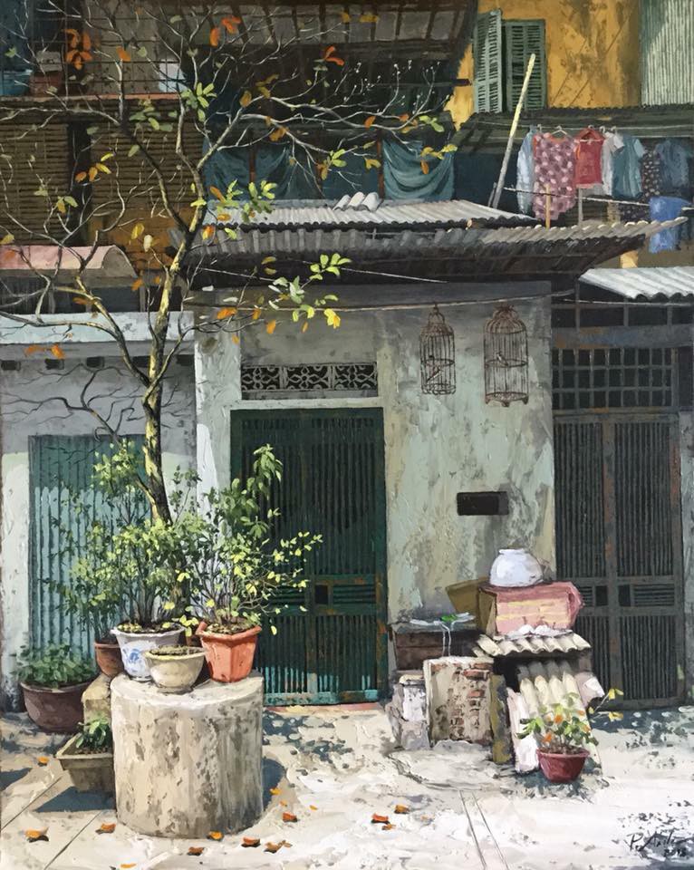Chùm tranh sơn dầu chủ đề ngõ nhỏ, phố nhỏ đẹp ngỡ ngàng và chân thực không thua gì ảnh chụp-7