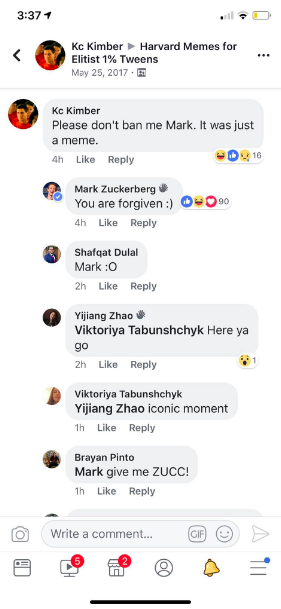 Ngạc nhiên chưa, Mark Zuckerberg vừa vào một nhóm chơi meme trên Facebook, lại còn comment dạo rất hăng nữa chứ-4
