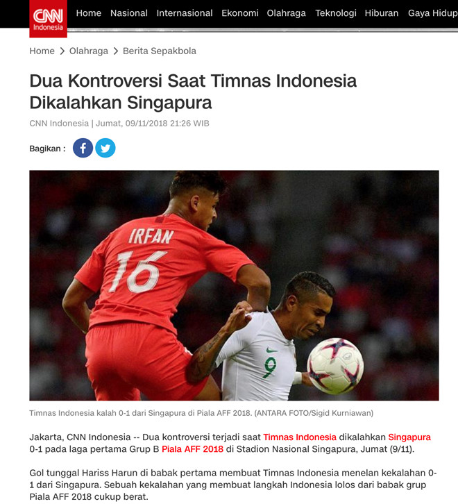 Báo chí Indonesia cho rằng trọng tài Hiền Triết thiên vị ĐT Singapore-1