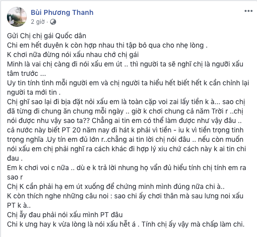 Phương Thanh bức xúc khi bị một đàn chị nói xấu cặp với trai để lấy tiền-1