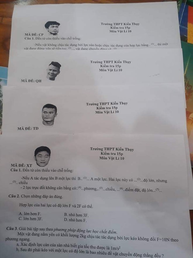 Công Phượng, Xuân Trường bất ngờ xuất hiện trên đề thi... vật lý-1