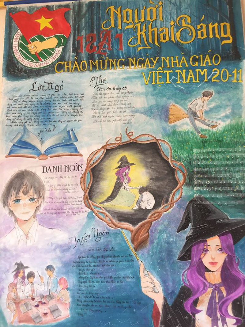 Những trang báo tường sáng tạo dịp 20/11: Đến cả Harry Potter và Diên Hi công lược cũng được đưa vào-1