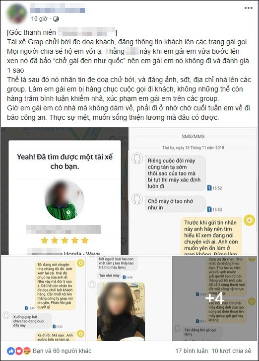 Xôn xao câu chuyện khách nữ bị quấy rối liên tục sau khi hủy chuyến GrabBike và đánh giá 1 sao vì tài xế chê chở gái đen như cuốc-1