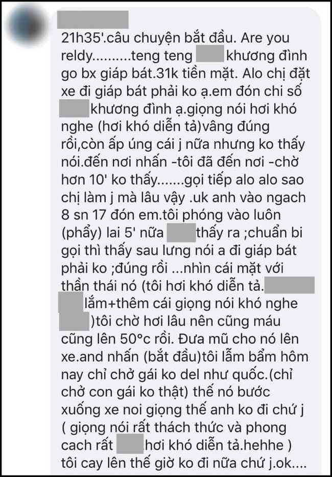 Xôn xao câu chuyện khách nữ bị quấy rối liên tục sau khi hủy chuyến GrabBike và đánh giá 1 sao vì tài xế chê chở gái đen như cuốc-7