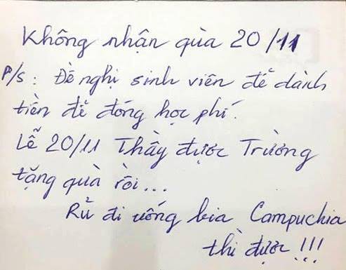 Thầy giáo trường người ta tuyên bố không nhận quà ngày 20/11 với lý do hết sức đáng yêu-1