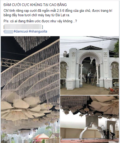 Xôn xao đám cưới khủng ở Cao Bằng: Trang trí 100% bằng hoa tươi, chỉ bắc rạp thôi đã ngốn 2,5 tỷ đồng-1